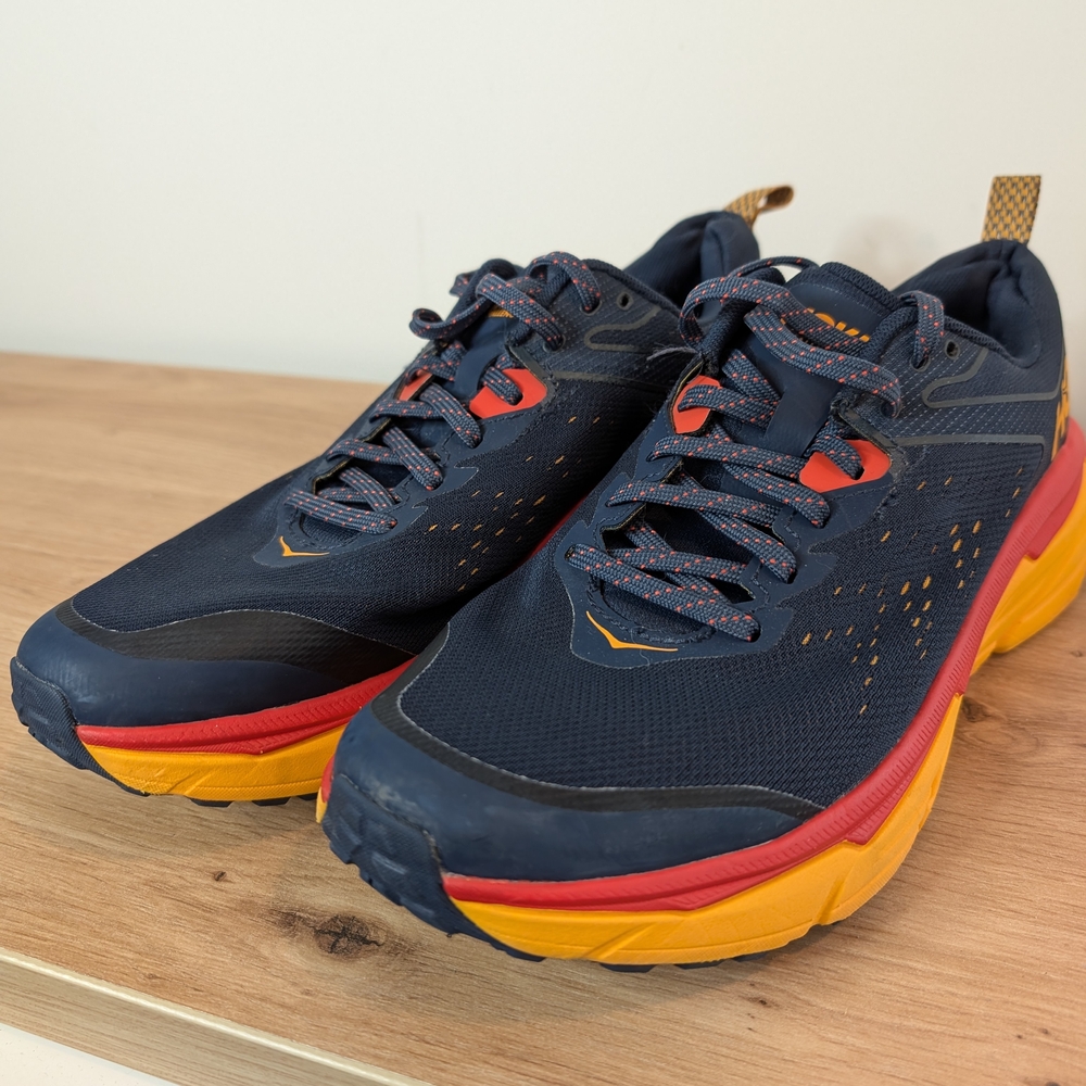 Hoka Navy and Orange Running Shoes